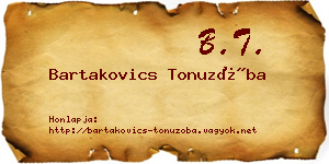 Bartakovics Tonuzóba névjegykártya